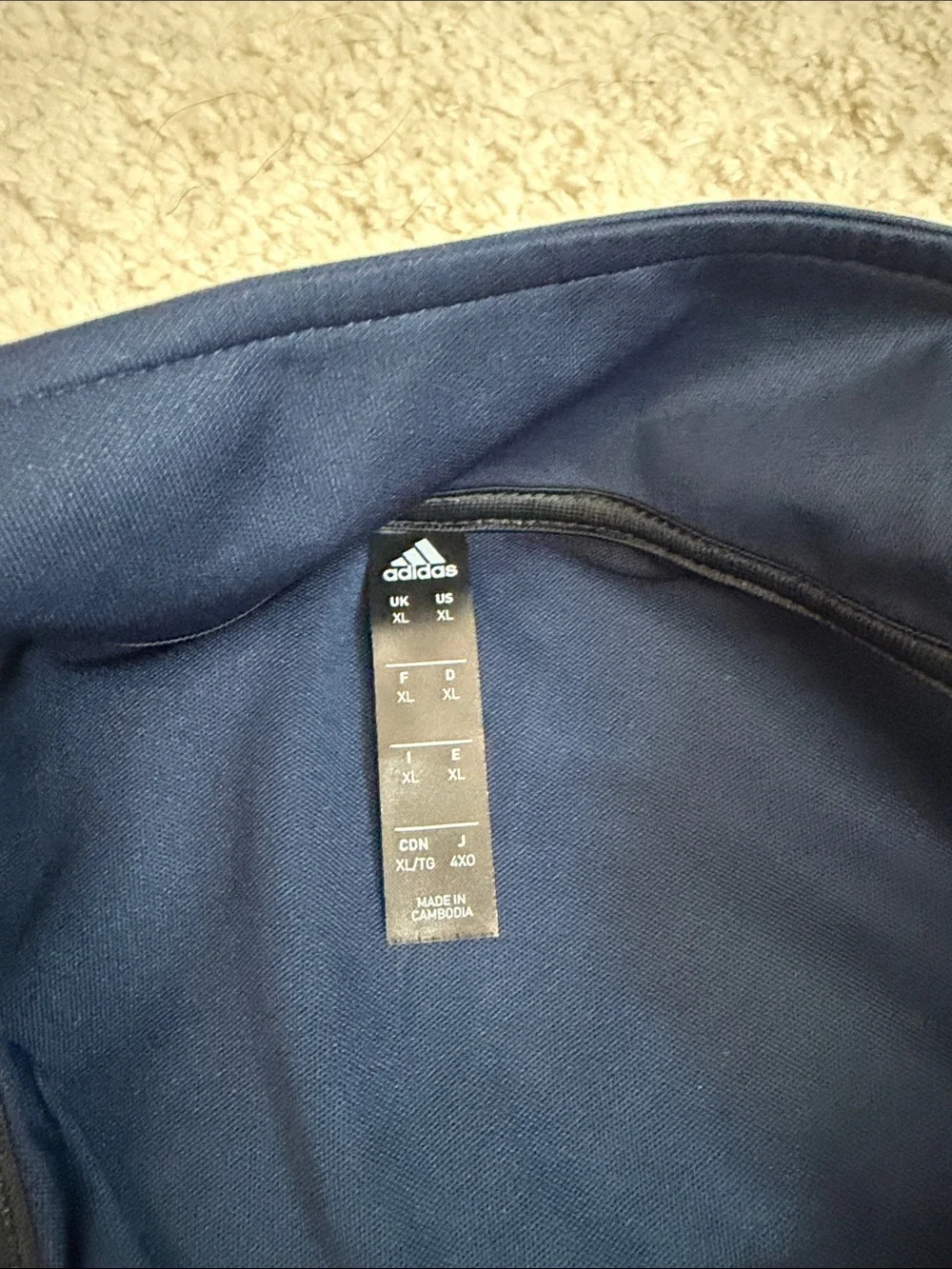 adidas Navy Long Sleeve Pullover with Logo